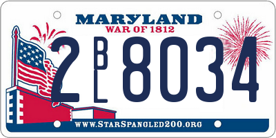 MD license plate 2BL8034