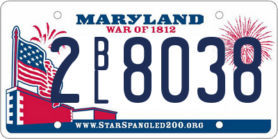 MD license plate 2BL8038