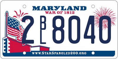 MD license plate 2BL8040