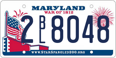 MD license plate 2BL8048