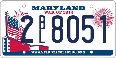 MD license plate 2BL8051