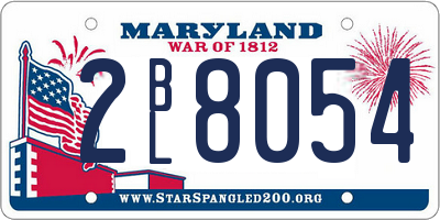 MD license plate 2BL8054