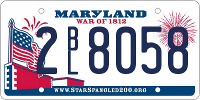 MD license plate 2BL8058
