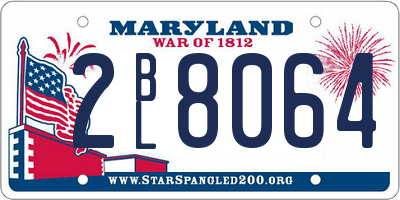 MD license plate 2BL8064