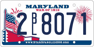 MD license plate 2BL8071
