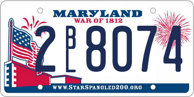 MD license plate 2BL8074