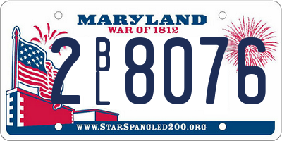 MD license plate 2BL8076