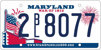 MD license plate 2BL8077