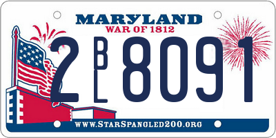MD license plate 2BL8091