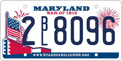 MD license plate 2BL8096