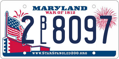 MD license plate 2BL8097