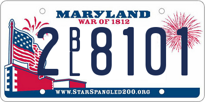 MD license plate 2BL8101