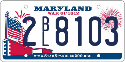 MD license plate 2BL8103