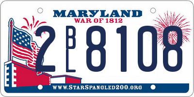 MD license plate 2BL8108