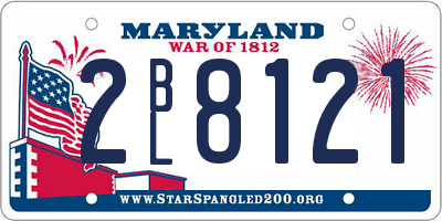 MD license plate 2BL8121