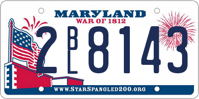 MD license plate 2BL8143