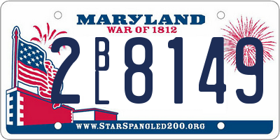 MD license plate 2BL8149