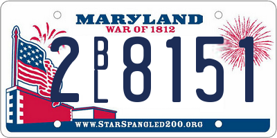 MD license plate 2BL8151