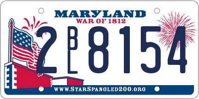 MD license plate 2BL8154