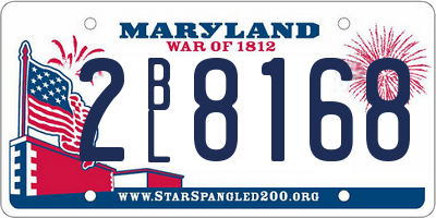 MD license plate 2BL8168