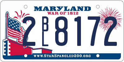 MD license plate 2BL8172