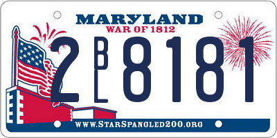 MD license plate 2BL8181