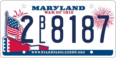 MD license plate 2BL8187