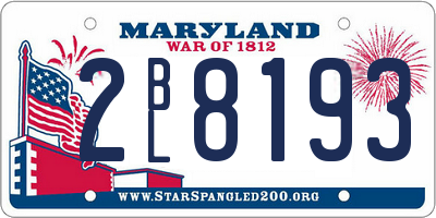 MD license plate 2BL8193