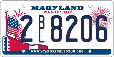 MD license plate 2BL8206