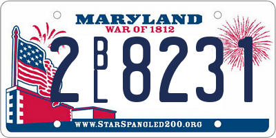 MD license plate 2BL8231
