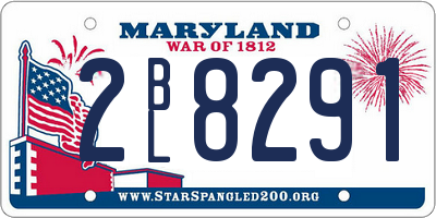 MD license plate 2BL8291