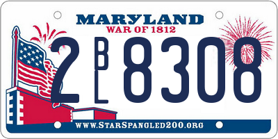 MD license plate 2BL8308