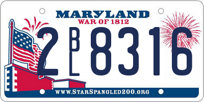 MD license plate 2BL8316