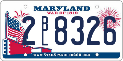 MD license plate 2BL8326