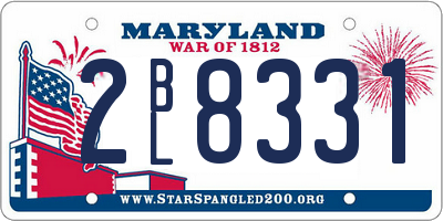 MD license plate 2BL8331