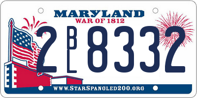 MD license plate 2BL8332