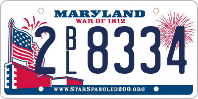 MD license plate 2BL8334