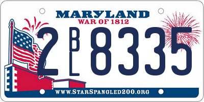 MD license plate 2BL8335