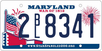 MD license plate 2BL8341