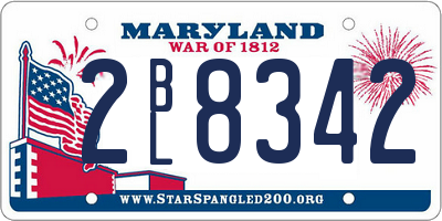 MD license plate 2BL8342