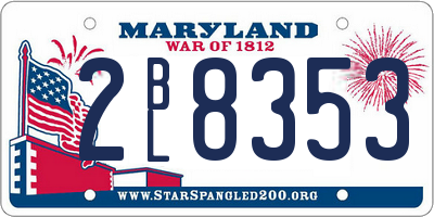 MD license plate 2BL8353