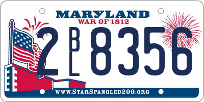 MD license plate 2BL8356