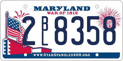 MD license plate 2BL8358
