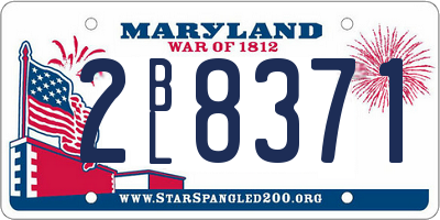 MD license plate 2BL8371