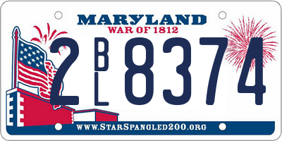 MD license plate 2BL8374