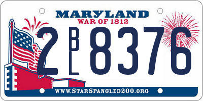 MD license plate 2BL8376