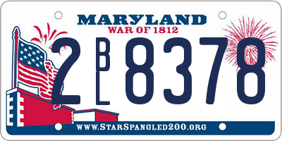 MD license plate 2BL8378