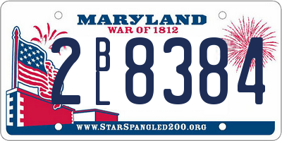 MD license plate 2BL8384