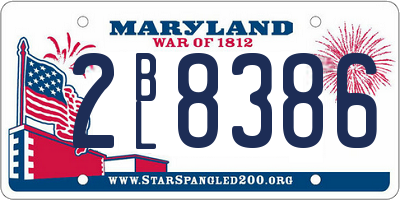 MD license plate 2BL8386