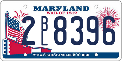 MD license plate 2BL8396